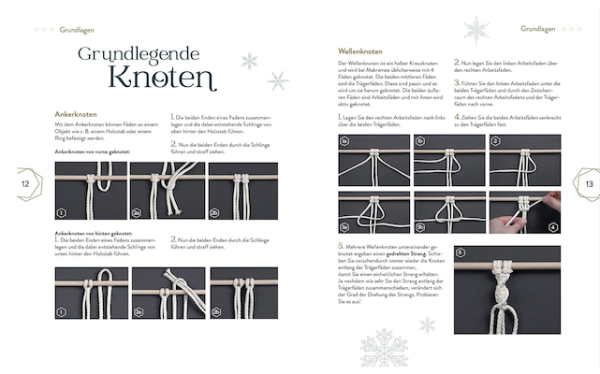 Buchseite - Weihnachtliches Makramee